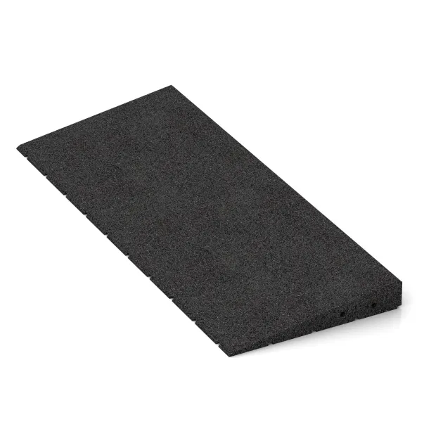 Detailaufnahme der Randausprägung von WARCO-Produkt 2508, Drempelhulp 75 cm, Format 750 x 300 x 50/8 mm, Farbe Anthraciet.