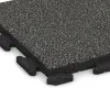 Detailaufnahme der Randausprägung von WARCO-Produkt 1297, Rubberen straattegels Classic, Format 500 x 500 x 40 mm, Farbe Donkergrijs Graniet.