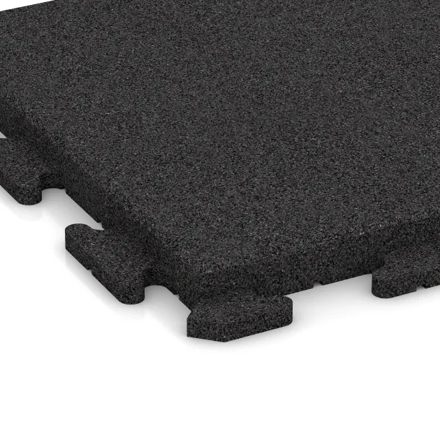 Detailaufnahme der Randausprägung von WARCO-Produkt 1386, Rubberen straattegels Classic, Format 500 x 500 x 40 mm, Farbe Anthraciet.