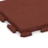 Detailaufnahme der Randausprägung von WARCO-Produkt 1387, Rubberen straattegels Classic, Format 500 x 500 x 40 mm, Farbe Baksteenrood.