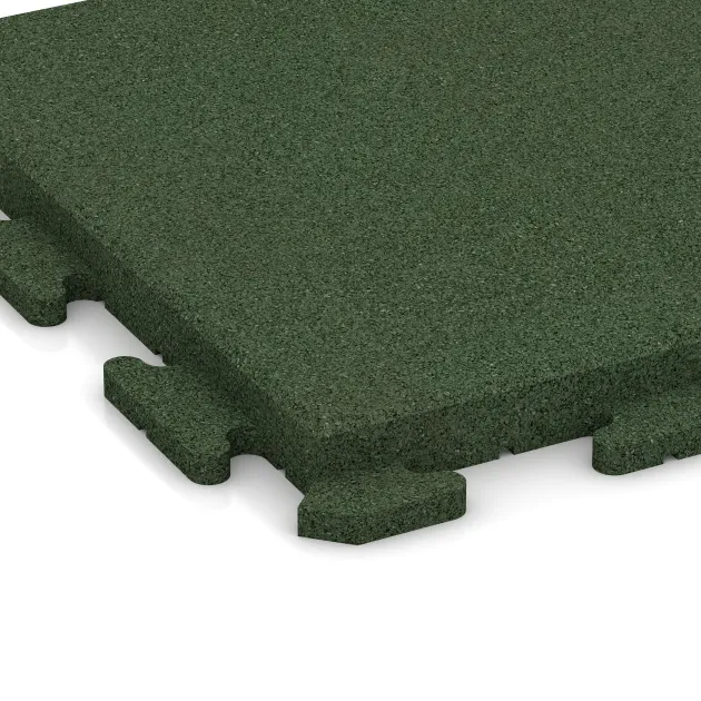 Detailaufnahme der Randausprägung von WARCO-Produkt 1388, Rubberen straattegels Classic, Format 500 x 500 x 40 mm, Farbe Grasgroen.