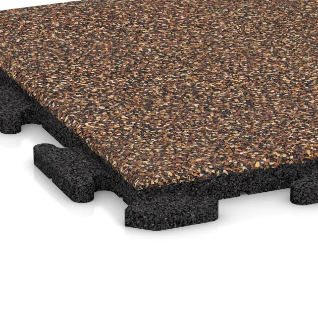 Detailaufnahme der Randausprägung von WARCO-Produkt 1162, Terrastegel Classic, Format 500 x 500 x 30 mm, Farbe Schors & Bast.