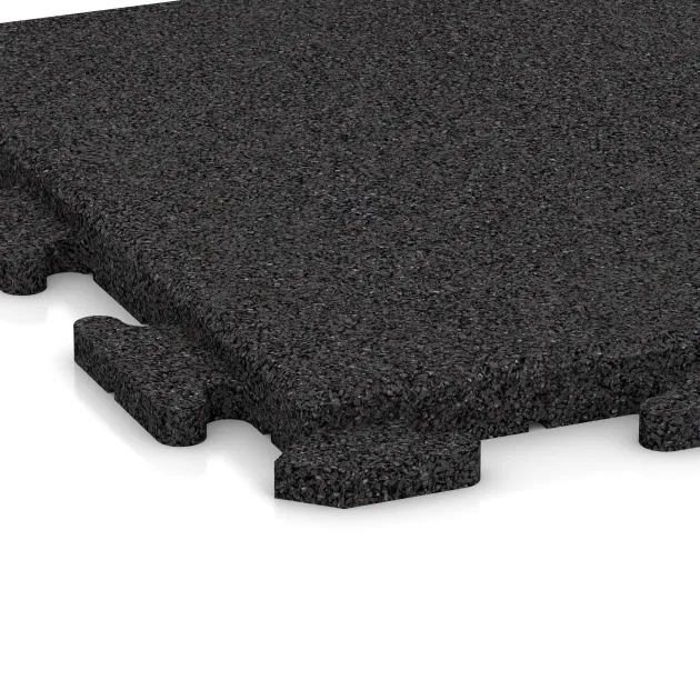 Detailaufnahme der Randausprägung von WARCO-Produkt 1259, Hondenkennelplaat, Format 500 x 500 x 30 mm, Farbe Anthraciet.