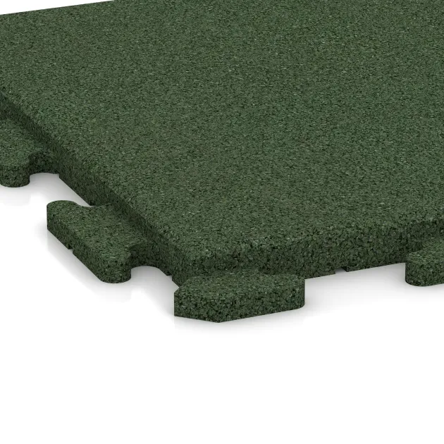 Detailaufnahme der Randausprägung von WARCO-Produkt 1261, Hondenkennelplaat, Format 500 x 500 x 30 mm, Farbe Grasgroen.