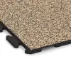 Detailaufnahme der Randausprägung von WARCO-Produkt 1606, Fitnessvloer Rubber Tegels Classic, Format 1000 x 1000 x 30 mm, Farbe Travertin.