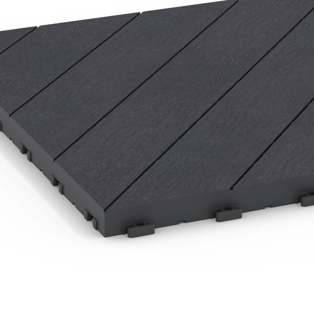 Detailaufnahme der Randausprägung von WARCO-Produkt 6325, Visgraat – Vlondertegel, Format 38,5 x 38,5 x 2 cm, Farbe Leisteen.