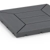 Detailaufnahme der Randausprägung von WARCO-Produkt 6348, Cassettepatroon – Vlondertegel, Format 30 x 30 x 2 cm, Farbe Zilvergrijs.