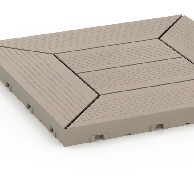 Detailaufnahme der Randausprägung von WARCO-Produkt 6350, Cassettepatroon – Vlondertegel, Format 30 x 30 x 2 cm, Farbe Vanille.