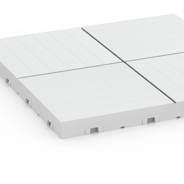 Detailaufnahme der Randausprägung von WARCO-Produkt 6353, Mozaïek – Vlondertegel, Format 30 x 30 x 2 cm, Farbe Krijt.