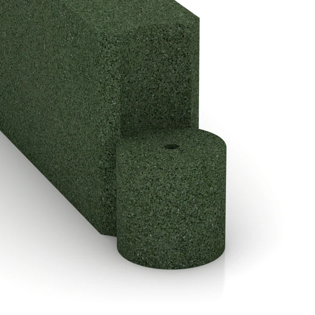 Detailaufnahme der Randausprägung von WARCO-Produkt 2576, Rubberen borderblok, Format 1000 x 300 x 154 mm, Farbe Grasgroen.