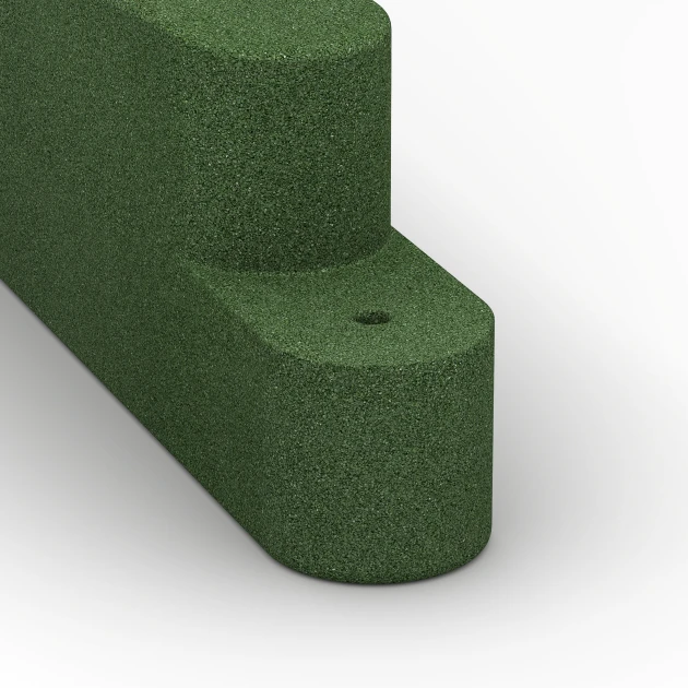Detailaufnahme der Randausprägung von WARCO-Produkt 6641, Rubberen opsluitband, Format 100 x 15 x 30 cm, Farbe Grasgroen.