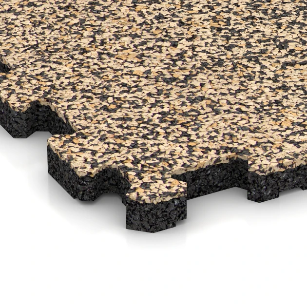 Detailaufnahme der Randausprägung von WARCO-Produkt 5740, Beursvloer-Kliktegel, Format 306 x 306 x 20 mm, Farbe Travertin.