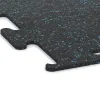Detailaufnahme der Randausprägung von WARCO-Produkt 3754, Fitness Performance Elite Trainingsvloer, Format 1000 x 1000 x 10 mm, Farbe Licht blauw gespikkeld.