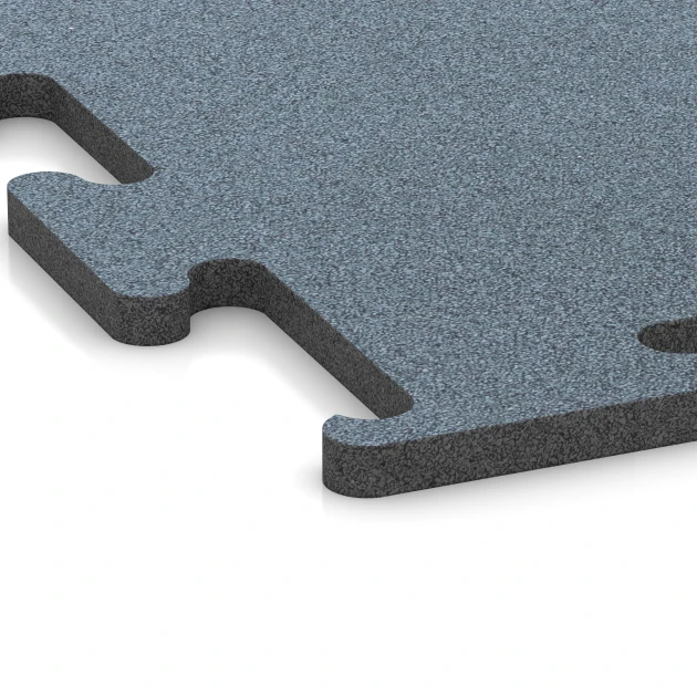 Detailaufnahme der Randausprägung von WARCO-Produkt 6162, Fitness Performance Elite Trainingsvloer, Format 100 x 100 x 2 cm | 1,00 m², Farbe Oud zilver.