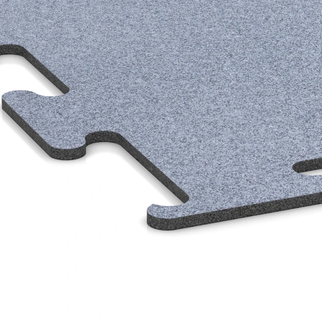 Detailaufnahme der Randausprägung von WARCO-Produkt 6152, Fitness Performance Elite Trainingsvloer, Format 50 x 50 x 1 cm | 0,25 m², Farbe Nevelgrijs.