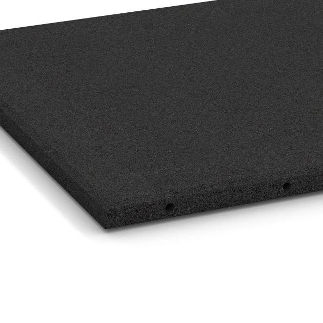 Detailaufnahme der Randausprägung von WARCO-Produkt 6287, Rubberen speelplaatstegels, Format 50 x 50 x 3 cm, Farbe Antraciet.