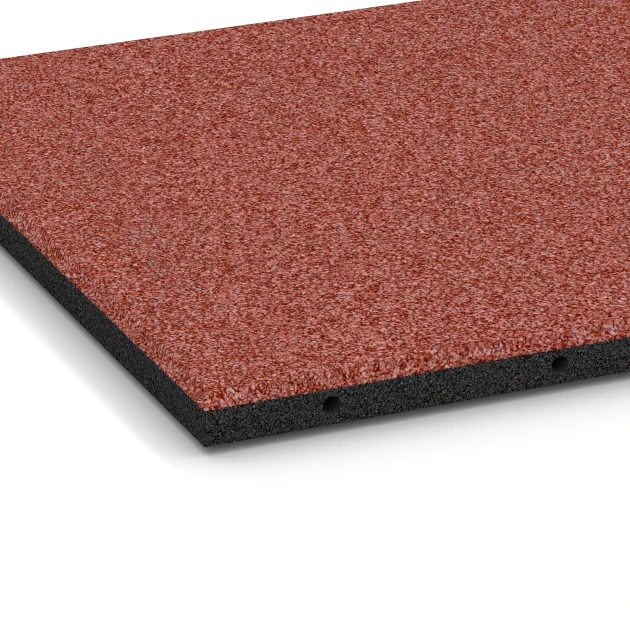 Detailaufnahme der Randausprägung von WARCO-Produkt 6128, Speelplaatstegel – 95 cm, Format 50 x 50 x 3 cm, Farbe Tomatenrood.