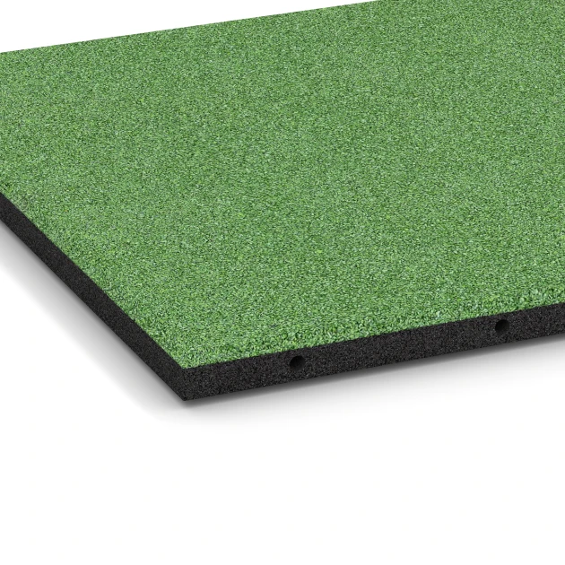 Detailaufnahme der Randausprägung von WARCO-Produkt 6129, Speelplaatstegel – 95 cm, Format 50 x 50 x 3 cm | 0,25 m², Farbe Lindegroen.