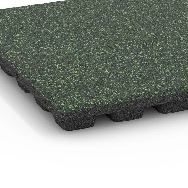 Detailaufnahme der Randausprägung von WARCO-Produkt 6433, Rubberen speelplaatstegel – 160 cm, Format 50 x 50 x 4,8 cm, Farbe Engels gazon.