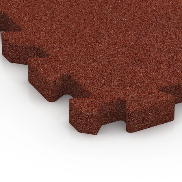 Detailaufnahme der Randausprägung von WARCO-Produkt 6994, Fitnesstegel, Format 50 x 50 x 4 cm | 0,25 m², Farbe Baksteenrood.