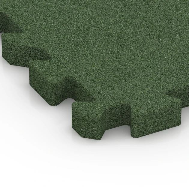 Detailaufnahme der Randausprägung von WARCO-Produkt 6995, Fitnesstegel, Format 50 x 50 x 4 cm | 0,25 m², Farbe Grasgroen.