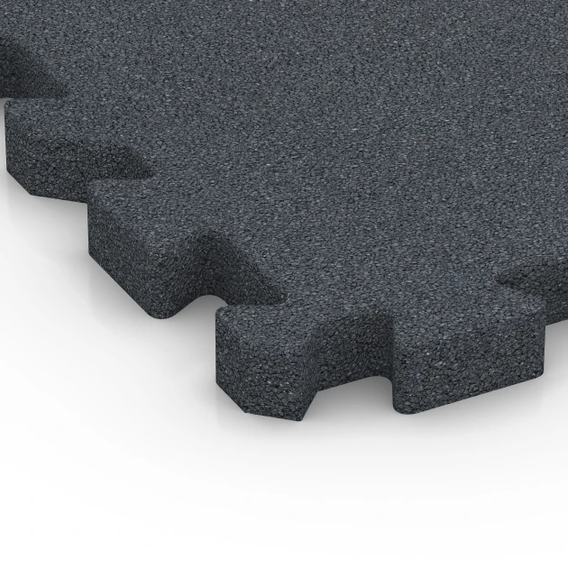 Detailaufnahme der Randausprägung von WARCO-Produkt 6996, Fitnesstegel, Format 50 x 50 x 4 cm | 0,25 m², Farbe Leisteengrijs.