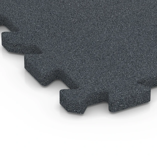 Detailaufnahme der Randausprägung von WARCO-Produkt 6992, Fitnesstegel, Format 50 x 50 x 3 cm | 0,25 m², Farbe Leisteengrijs.