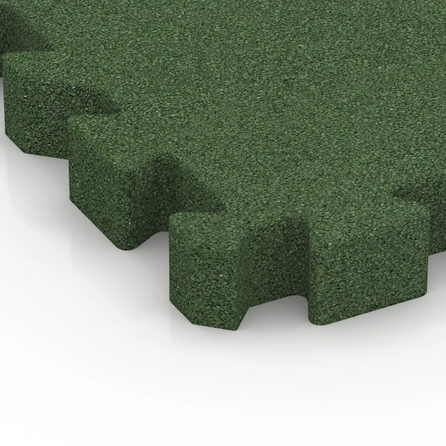 Detailaufnahme der Randausprägung von WARCO-Produkt 6407, Rubberen speelplaatstegel – 220 cm, Format 50 x 50 x 6 cm | 0,25 m², Farbe Grasgroen.