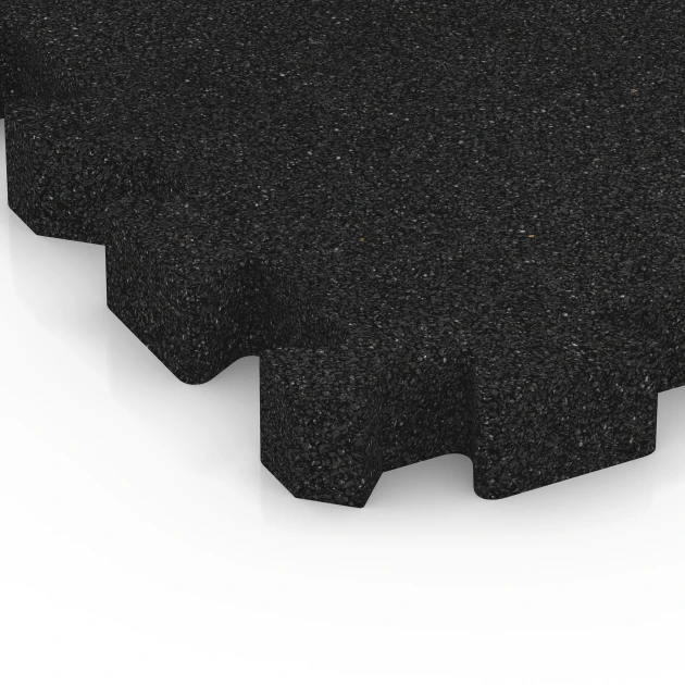 Detailaufnahme der Randausprägung von WARCO-Produkt 6401, Rubberen speelplaatstegel – 190 cm, Format 50 x 50 x 5 cm | 0,25 m², Farbe Antraciet.