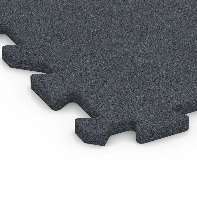 Detailaufnahme der Randausprägung von WARCO-Produkt 6986, Fitnesstegel, Format 50 x 50 x 2 cm | 0,25 m², Farbe Leisteengrijs.