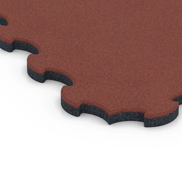 Detailaufnahme der Randausprägung von WARCO-Produkt 6392, Stallmatte Puzzle, Format 102,5 x 102,5 x 3 cm | 1,05 m², Farbe Baksteenrood.