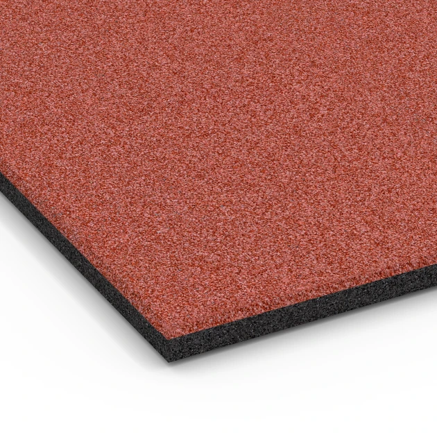 Detailaufnahme der Randausprägung von WARCO-Produkt 6380, Stalmat, Format 100 x 100 x 3 cm | 1,00 m², Farbe Baksteenrood.