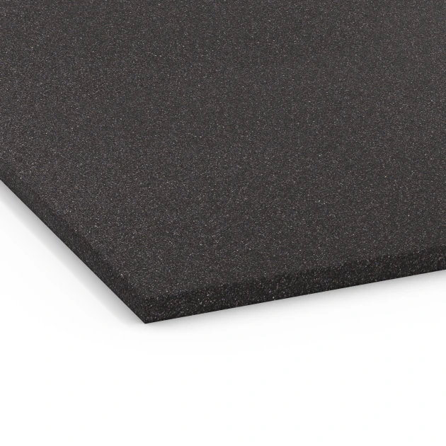 Detailaufnahme der Randausprägung von WARCO-Produkt 6656, Ondervloertegel Kl. 3, Format 104 x 104 x 1,8 cm, Farbe Antraciet.