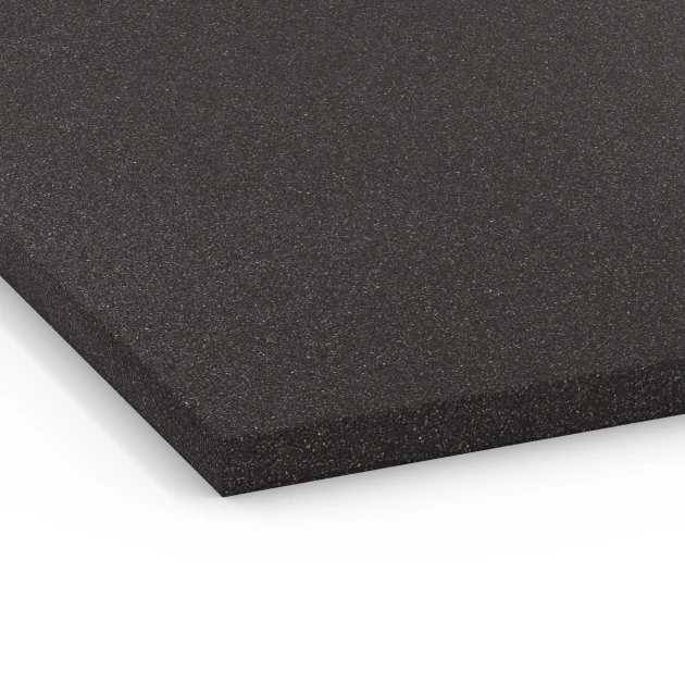 Detailaufnahme der Randausprägung von WARCO-Produkt 6658, Ondervloertegel Kl. 1, Format 104 x 104 x 2,7 cm, Farbe Antraciet.