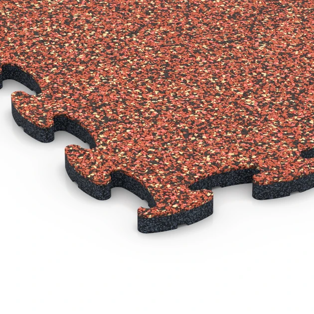 Detailaufnahme der Randausprägung von WARCO-Produkt 6800, Agility vloer hondensport, Format 44,6 x 44,6 x 1,8 cm, Farbe Etna.
