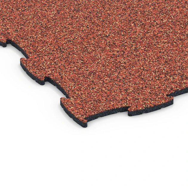 Detailaufnahme der Randausprägung von WARCO-Produkt 6836, Fitness Active vloertegel, Format 97,1 x 97,1 × 1,8 cm, Farbe Etna.