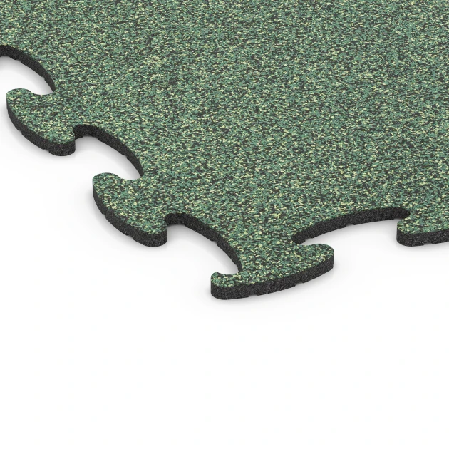 Detailaufnahme der Randausprägung von WARCO-Produkt 6924, Beursvloer kliktegel, Format 98 x 98 × 1,8 cm, Farbe Engels gazon.