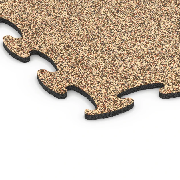 Detailaufnahme der Randausprägung von WARCO-Produkt 6871, Fitness Max vloersysteem, Format 98 x 98 × 1,8 cm, Farbe Terracotta.
