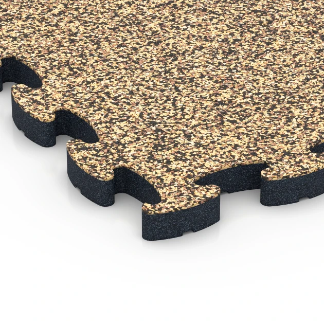 Detailaufnahme der Randausprägung von WARCO-Produkt 6885, Fitness Max vloersysteem, Format 44,6 x 44,6 × 2,8 cm, Farbe Rattan.