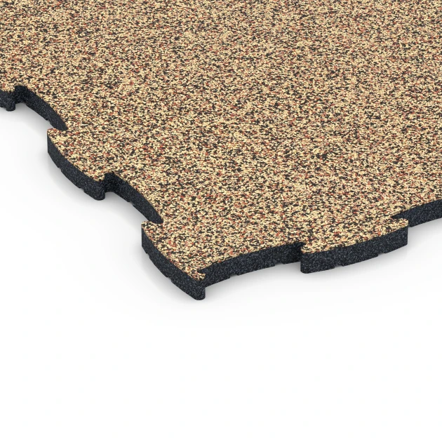 Detailaufnahme der Randausprägung von WARCO-Produkt 6853, Fitness Active vloertegel, Format 97,1 x 97,1 x 2,8 cm, Farbe Terracotta.