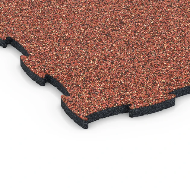 Detailaufnahme der Randausprägung von WARCO-Produkt 6854, Fitness Active vloertegel, Format 97,1 x 97,1 x 2,8 cm, Farbe Etna.