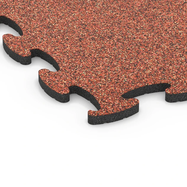 Detailaufnahme der Randausprägung von WARCO-Produkt 6890, Fitness Max vloersysteem, Format 97,1 x 97,1 x 2,8 cm, Farbe Etna.