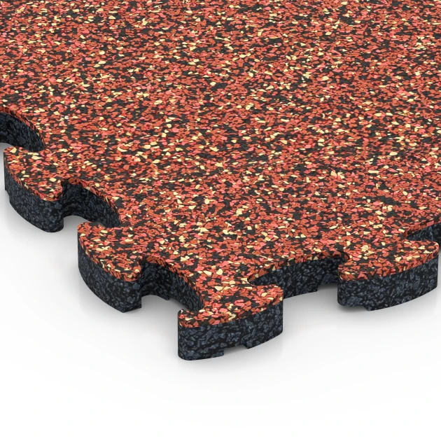 Detailaufnahme der Randausprägung von WARCO-Produkt 6818, Steentapijt kliktegel, Format 28,9 x 28,9 x 1,8 cm, Farbe Etna.