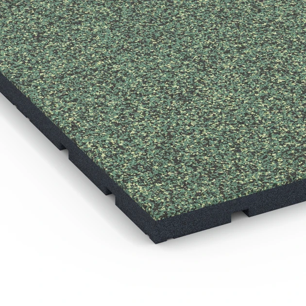Detailaufnahme der Randausprägung von WARCO-Produkt 7134, Fitnessvloer voor buiten, Format 60 x 60 x 3 cm | 0,36 m², Farbe Engels gazon.