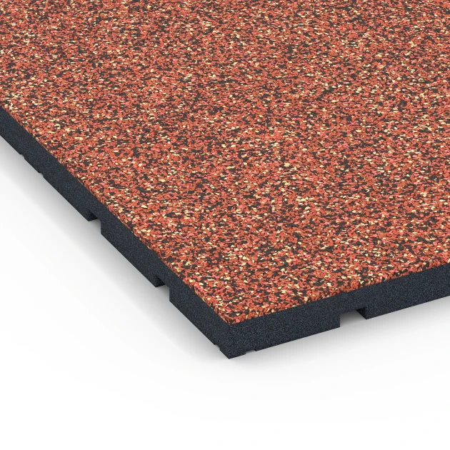 Detailaufnahme der Randausprägung von WARCO-Produkt 7136, Fitnessvloer voor buiten, Format 60 x 60 x 3 cm | 0,36 m², Farbe Etna.