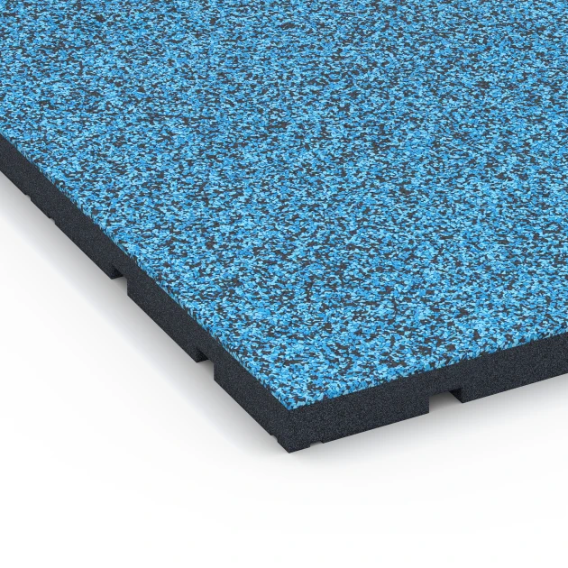 Detailaufnahme der Randausprägung von WARCO-Produkt 7139, Fitnessvloer voor buiten, Format 60 x 60 x 3 cm | 0,36 m², Farbe Atlantische Oceaan.