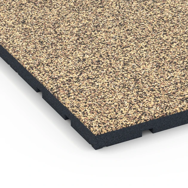 Detailaufnahme der Randausprägung von WARCO-Produkt 7140, Fitnessvloer voor buiten, Format 60 x 60 x 3 cm | 0,36 m², Farbe Rattan.