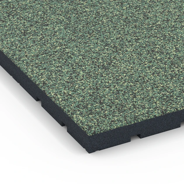 Detailaufnahme der Randausprägung von WARCO-Produkt 7143, Fitnessvloer voor buiten, Format 60 x 60 x 4 cm | 0,36 m², Farbe Engels gazon.