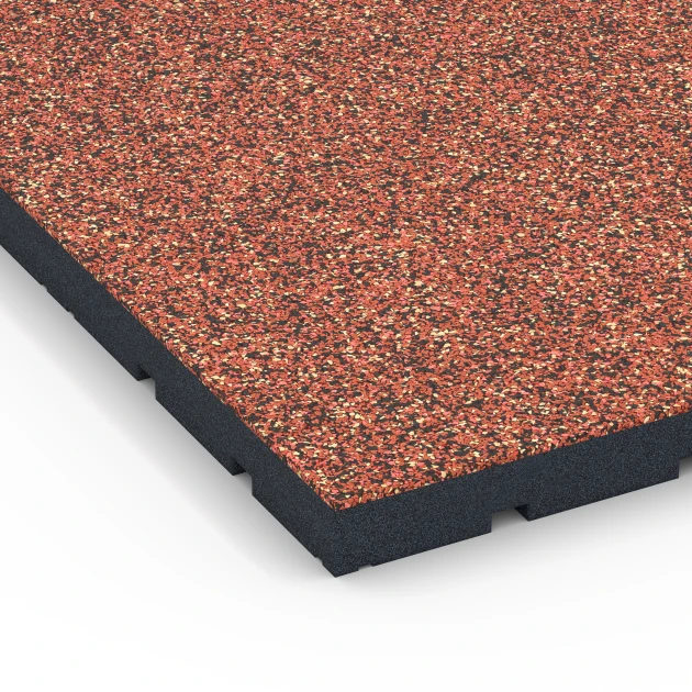 Detailaufnahme der Randausprägung von WARCO-Produkt 7145, Fitnessvloer voor buiten, Format 60 x 60 x 4 cm | 0,36 m², Farbe Etna.