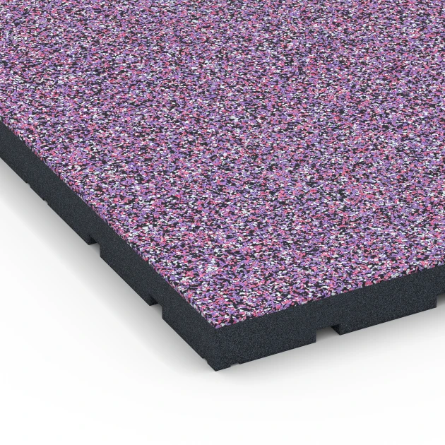 Detailaufnahme der Randausprägung von WARCO-Produkt 7146, Fitnessvloer voor buiten, Format 60 x 60 x 4 cm | 0,36 m², Farbe Lavendel.